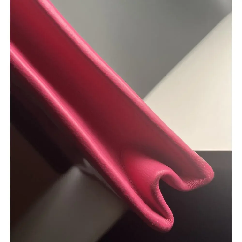 CHANEL Pink Tweed Large Logo Zip Pouch Clutch - Picture 10 of 14